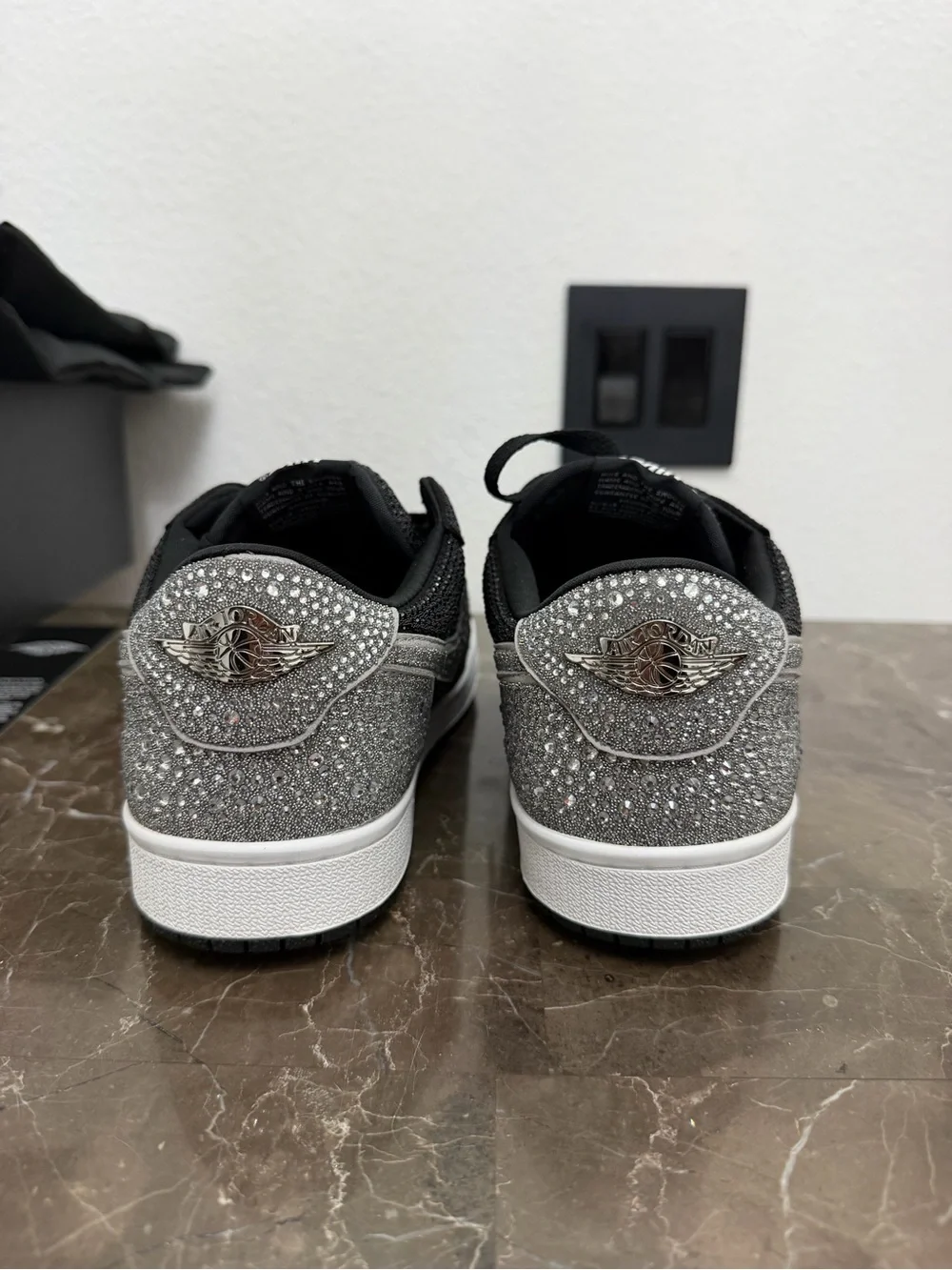 New! Women’s Jordan 1 Retro Low OG Swarovski Crystal Sneakers, Size 9 Fits Men’s